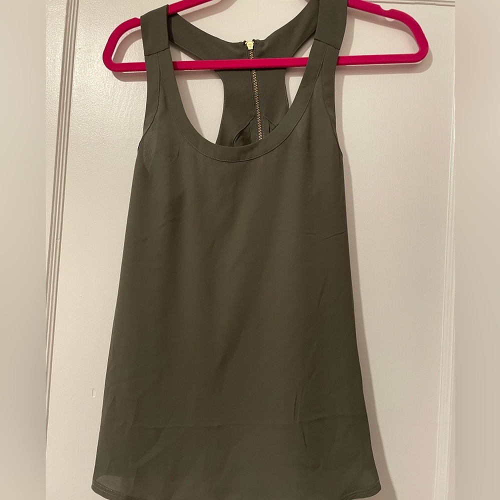 Express racer back tank with zip back